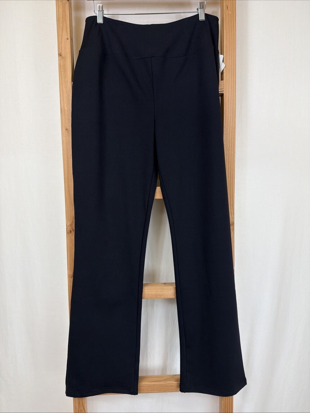 NWT MSP by Miraclesuit Black Wide Waist Band Activewear Pants #1447 Size XL